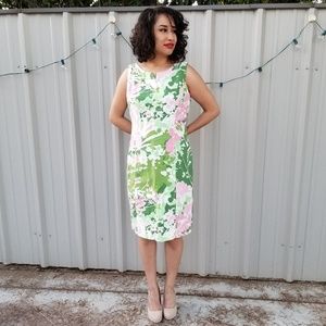Talbots pink and green dress
